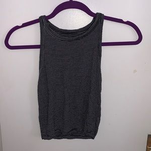 American Eagle High Neck Tank, Maroon/White Striped, Size XS